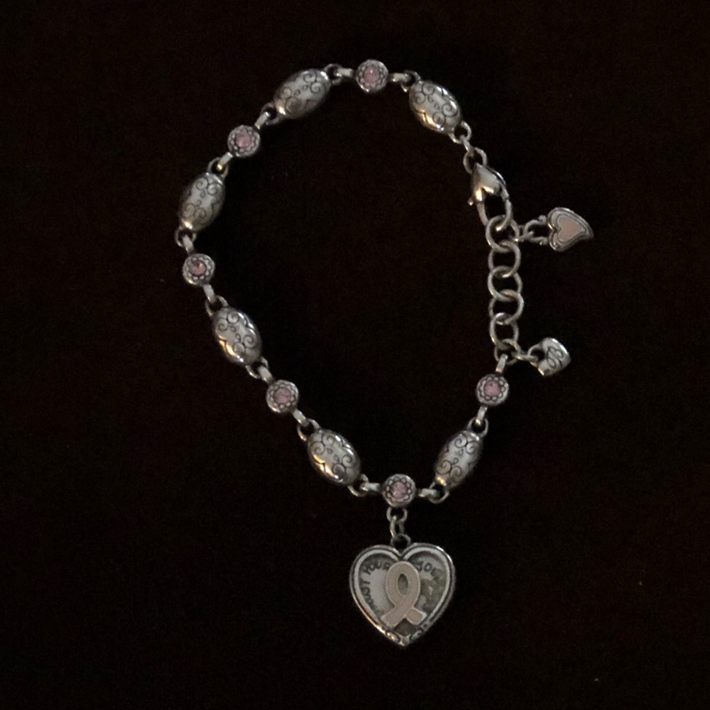 Breast cancer awareness charm bracelet.